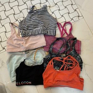 Lot of 7 sports bras
